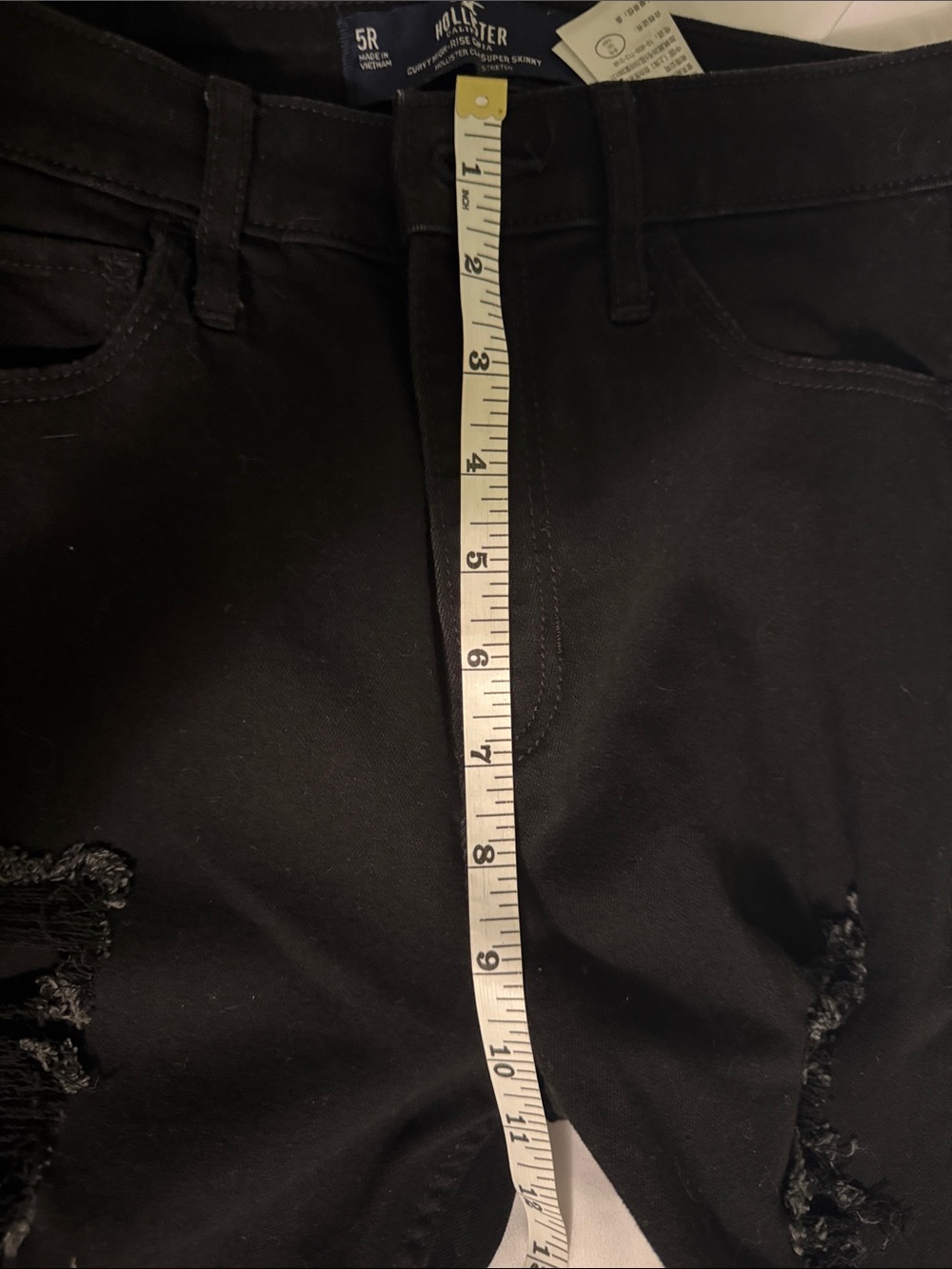 Hollister Black Skinny Jeans with Distressed Rips - Picture 4 of 5